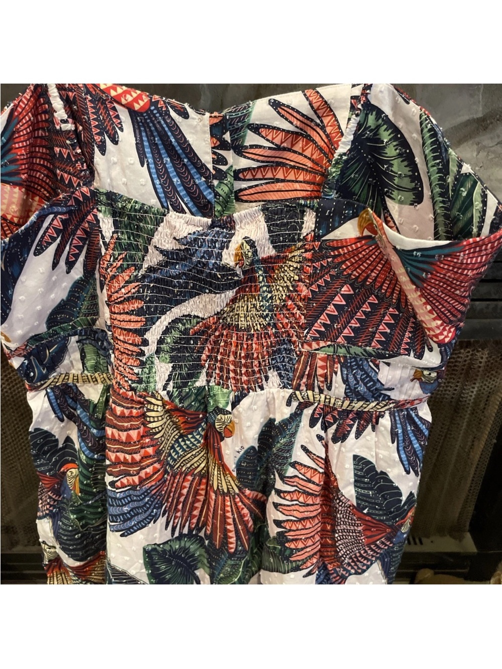 FARM Rio Macaw Flight Pink Tiered Parrot Midi Dress - Cotton - Picture 8 of 8